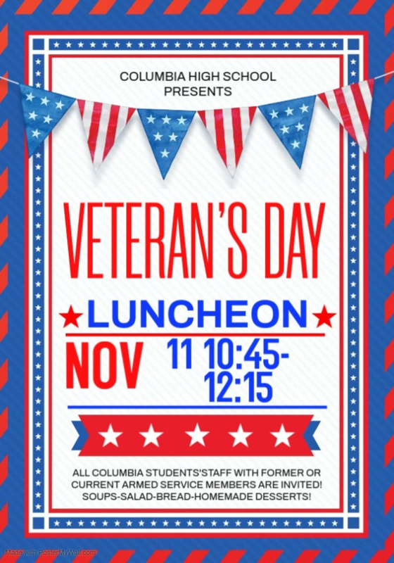 graphic for veterans day lunch