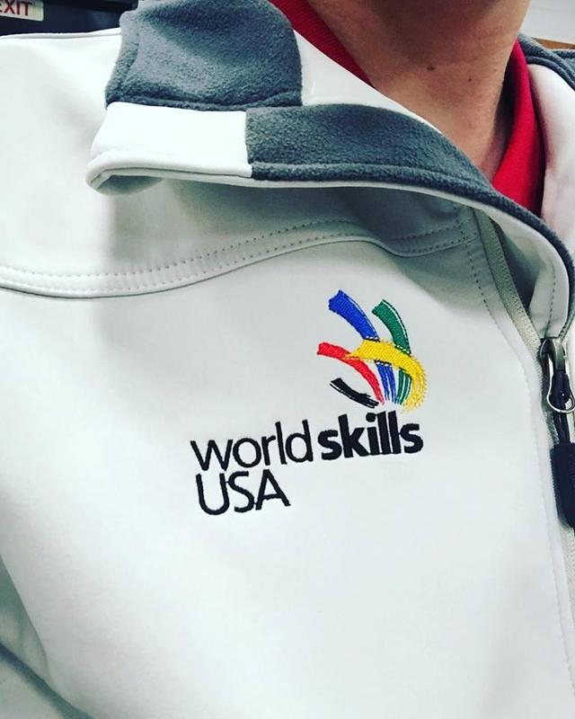 World Skills USA logo on jacket.