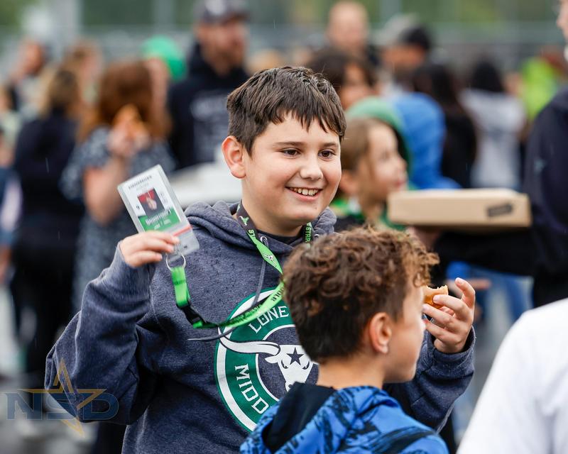 Student talking to a peer