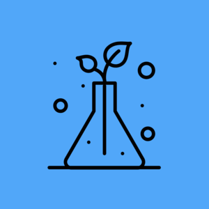 clip art of science beaker with branches growing out of it.