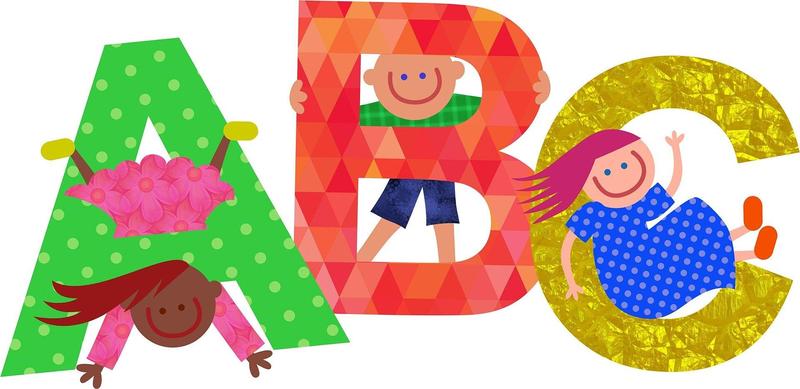 Graphic with ABC in bright colors