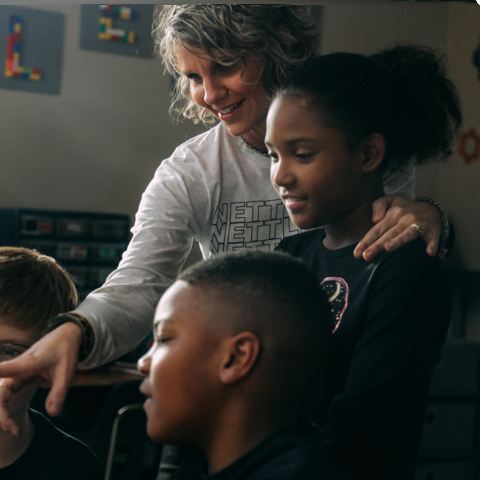 Students with teacher