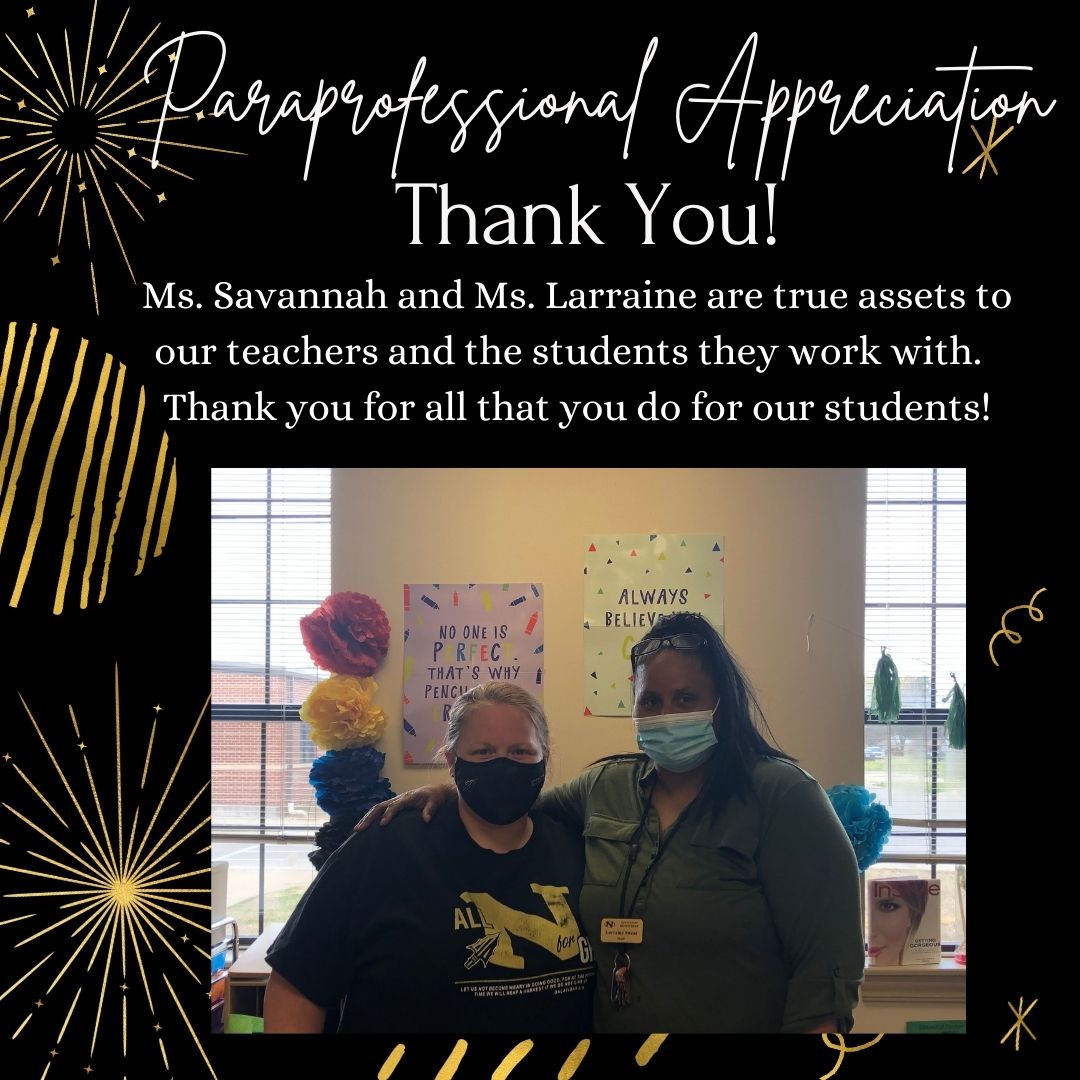 Graphic showcasing Ms. Larraine and Ms. Savannah and thanking them