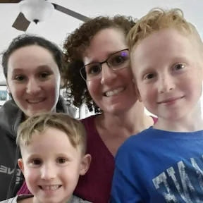 Mrs. Hathaway with her children