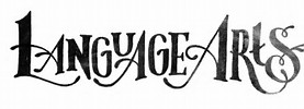 Language Arts graphic black and white in fancy font