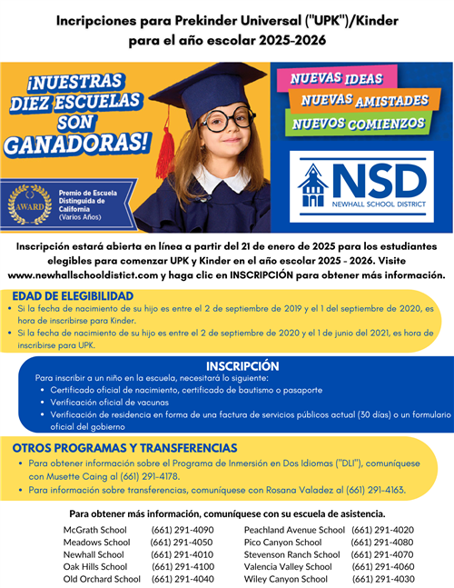 UPk Kinder enrollment SPA