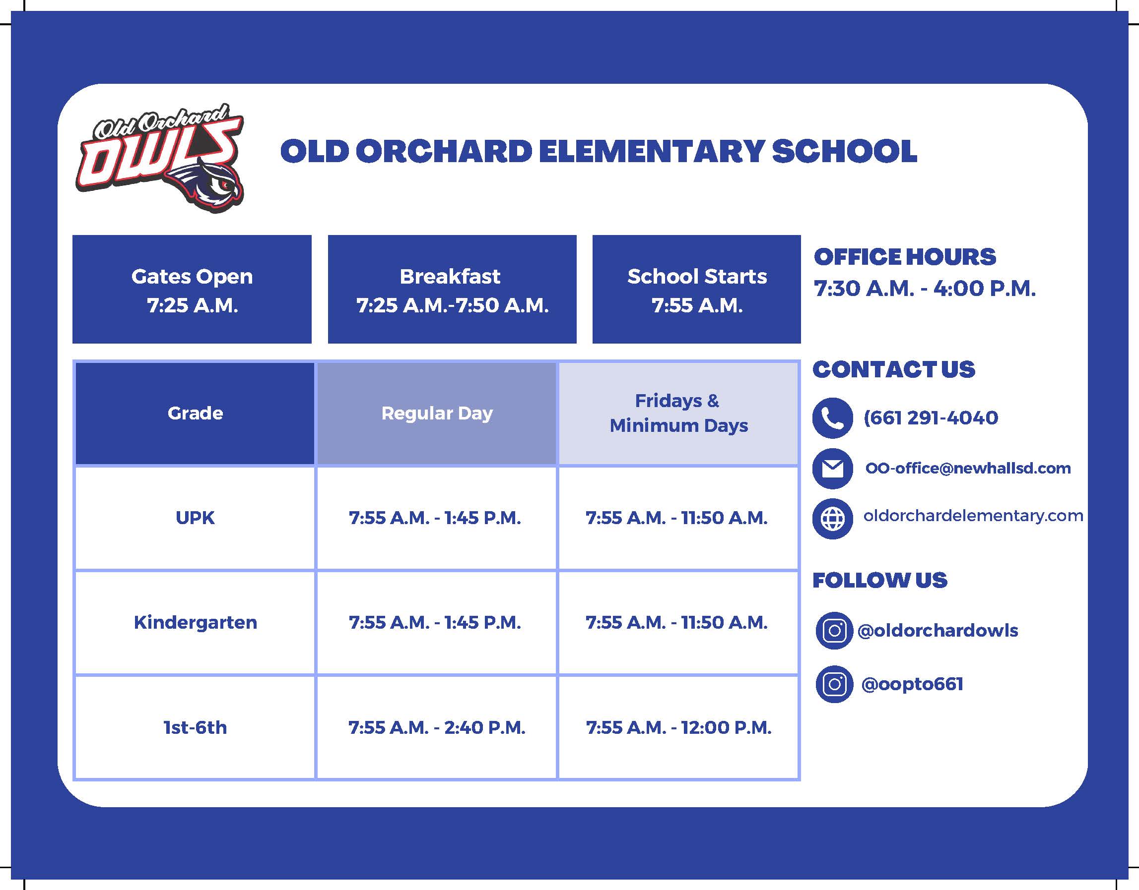 OO Bell Schedule English
