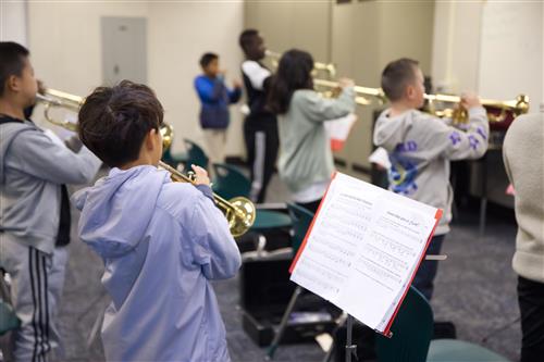students playing instruments