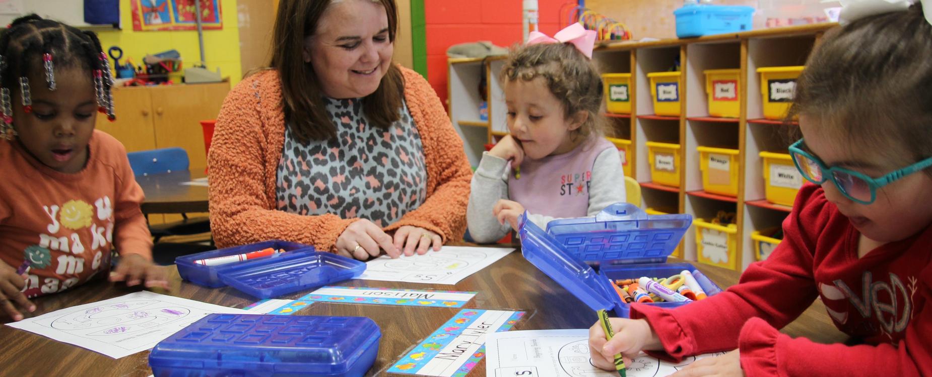 PreK students hard at work photo