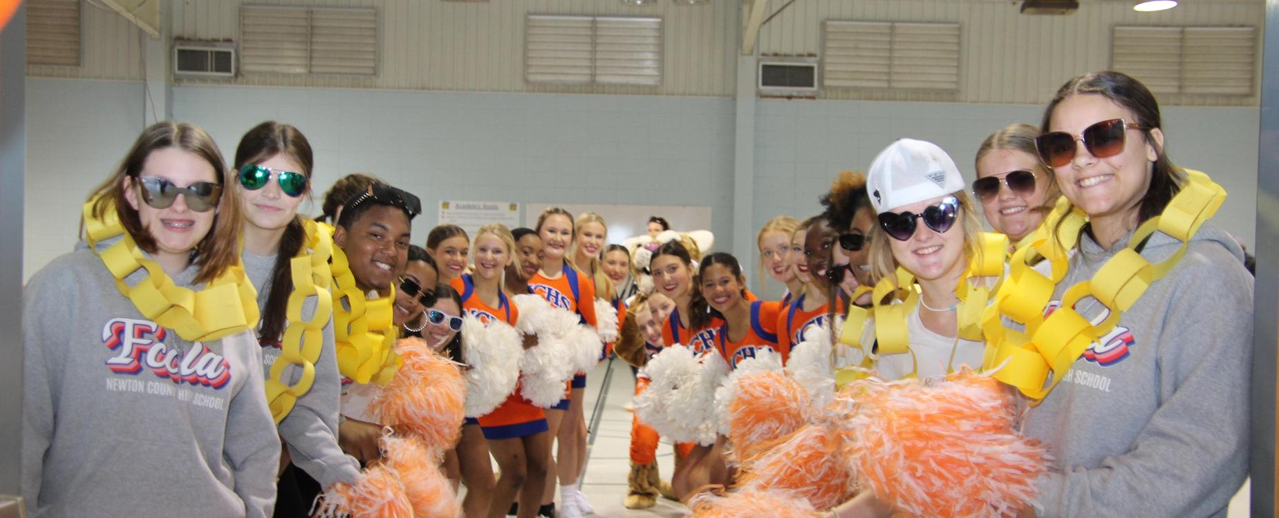 Students Read for Third Grade Pep Rally