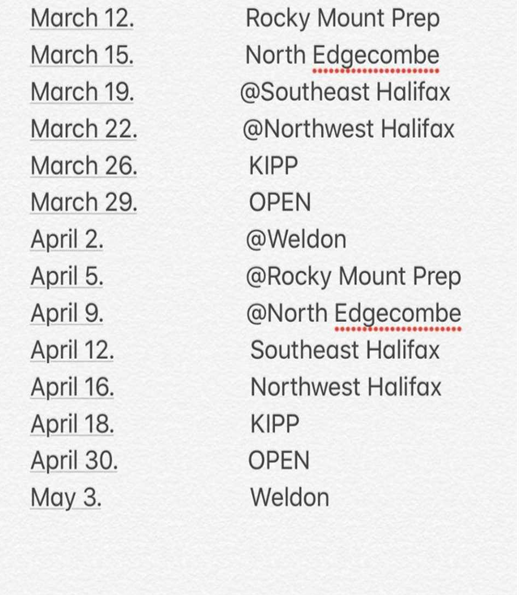 Baseball schedule 