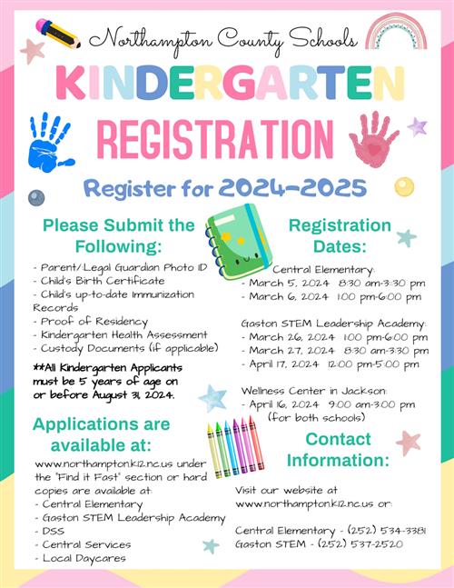 Kindergarten Registration 2024-25