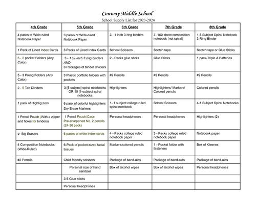 23-24 Supply List