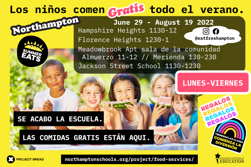 Spanish announcement for free lunch