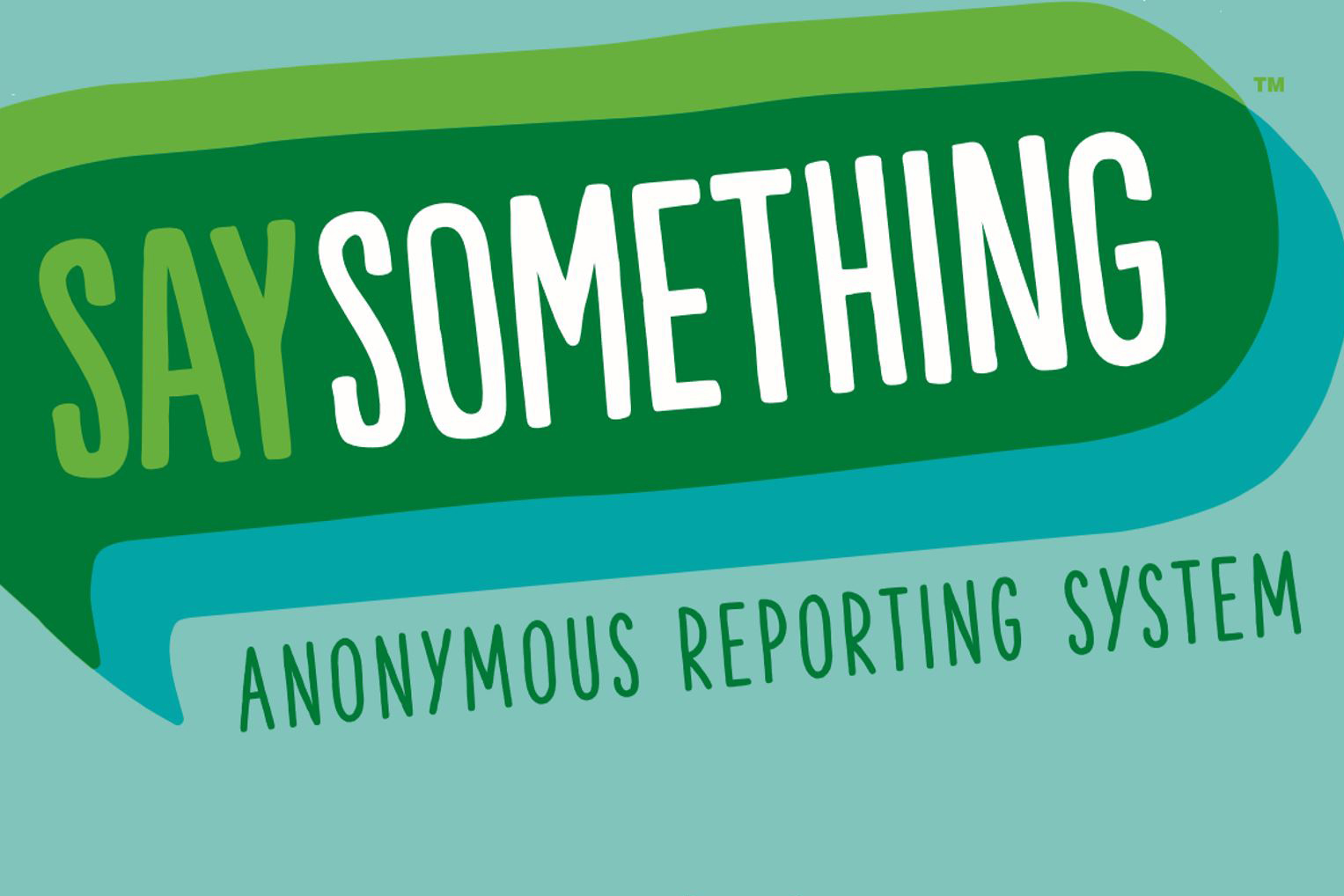 Green logo for say something reporting system