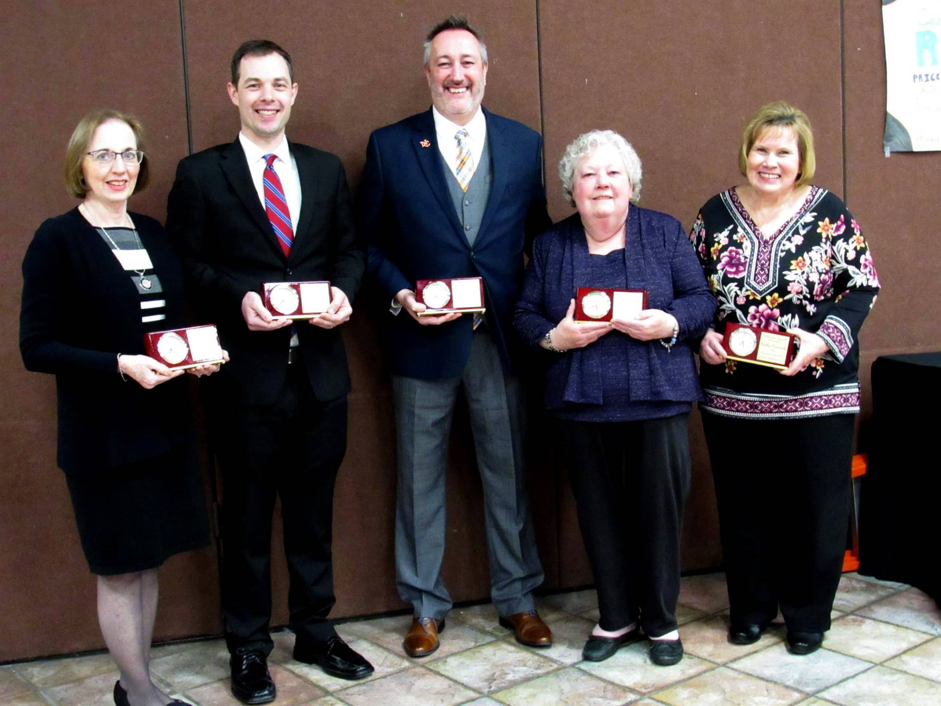 Three women and two men who received the Endowment Awards