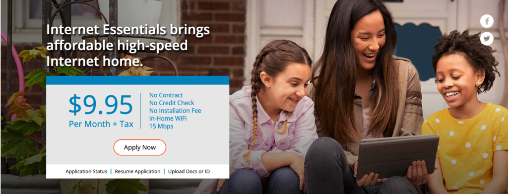 Comcast affordable internet banner