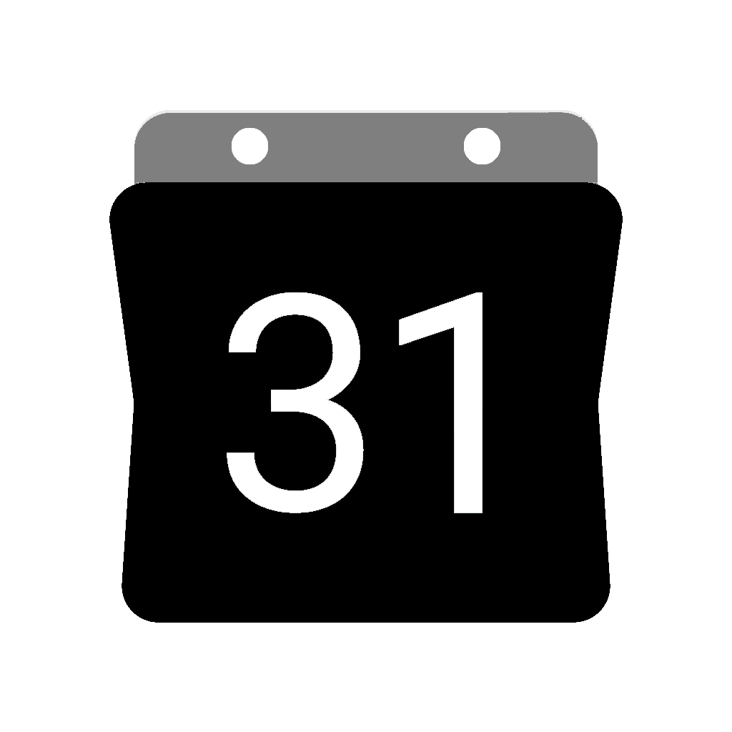 Calendar icon with number 31