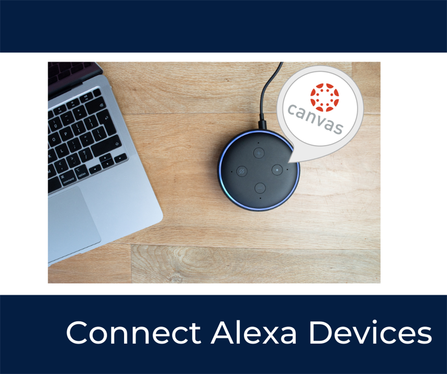 Laptop connected to Amazon device asking Alexa a Canvas skill