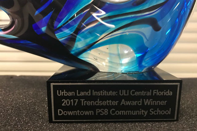 Downtown PS8 Trendsetter award trophy 