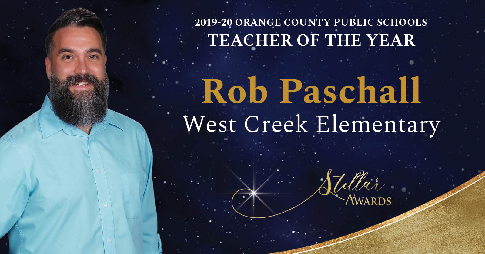 2019-20 OCPS Teacher of the Year Rob Paschall from West Creek Elementary