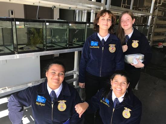 Four students smile for a photo