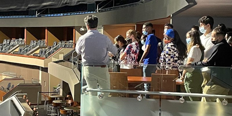 Group of students tour Amway Center