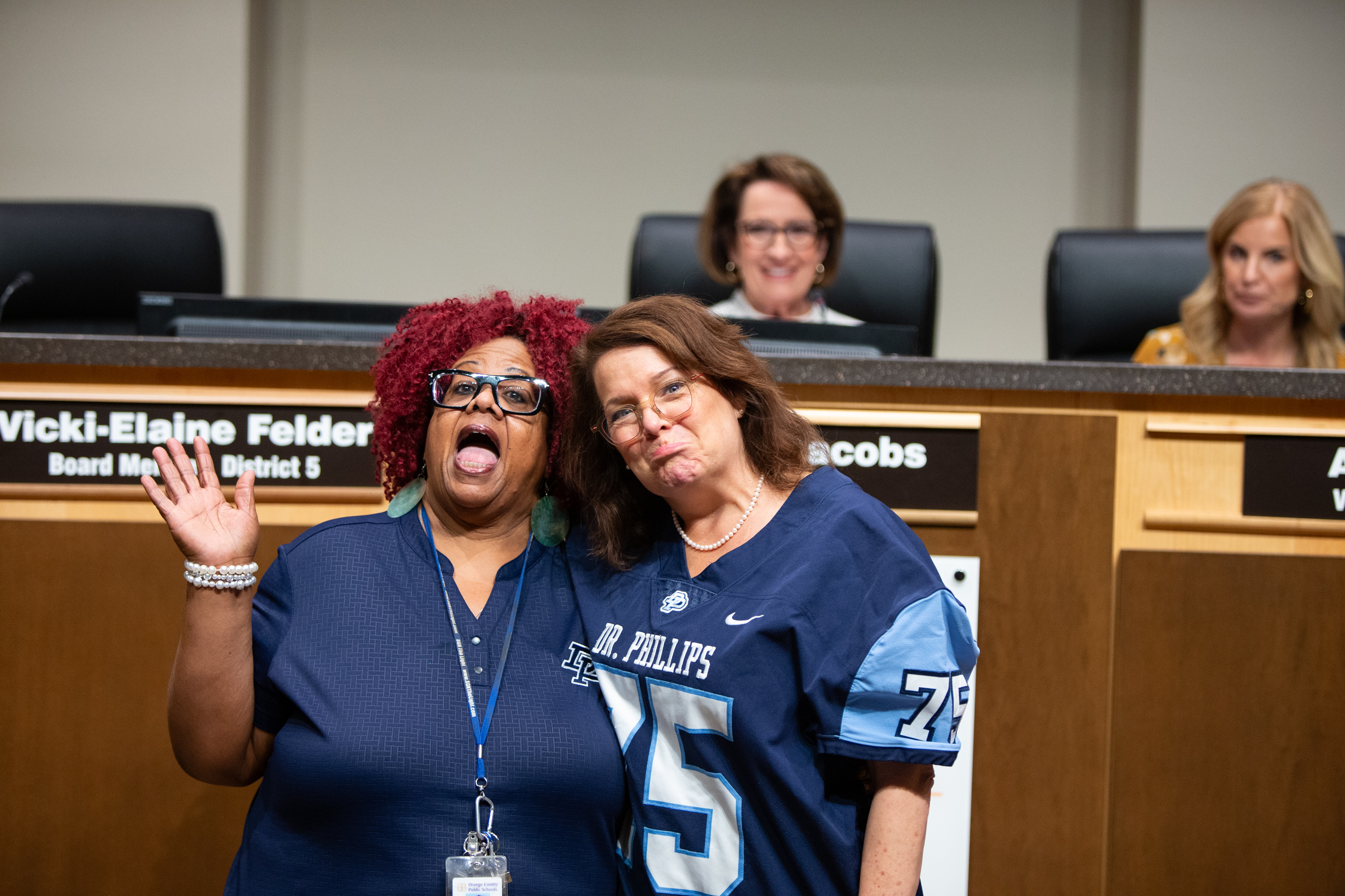 Member Felder and Member Gould pose