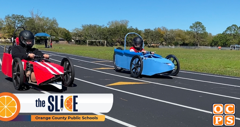 Students from Lockhart MS CASE Magnet test cars they designed and built