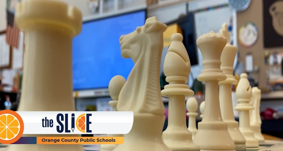 Boone Senior, Alison Solik, plays a friendly game of chess with her brother after school