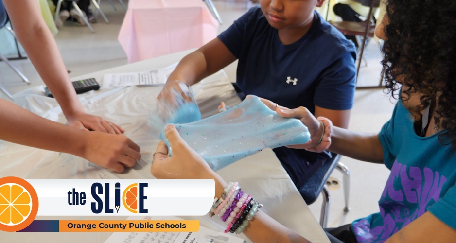 Gotha students make slime as part of a math lesson