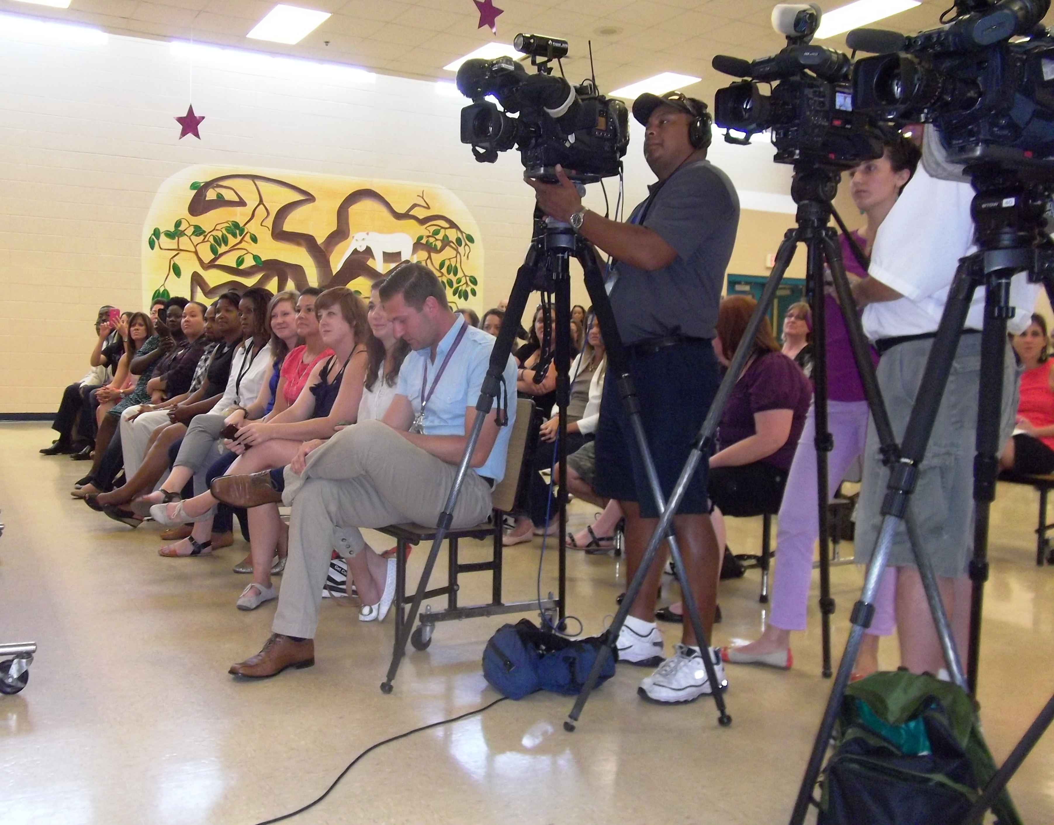 Media attending a press conference