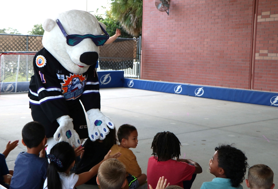 Tampa Bay's Lightning Made visits Andover Elementary School students