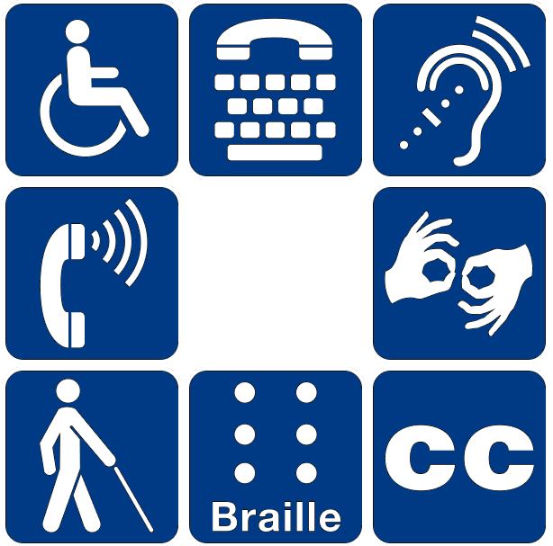 Image of different symbols of accessibility