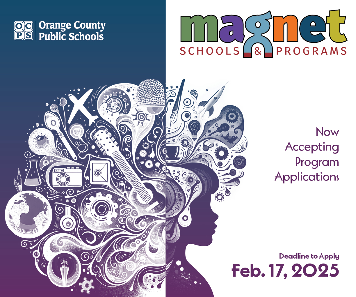 The Magnet Schools application window is open from Nov. 1 to Feb. 17. Click here for more information.