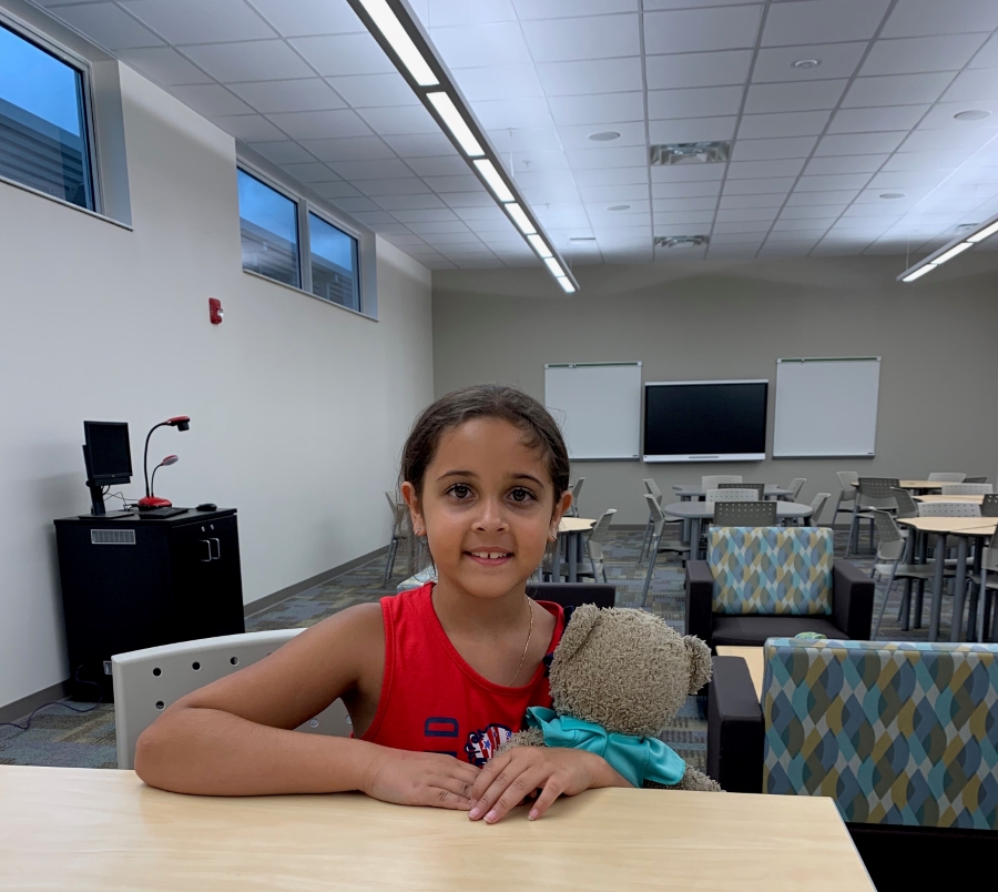 Family in media center 