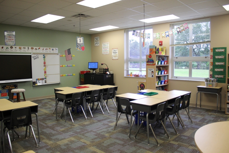 Typical empty Hidden Oaks classroom