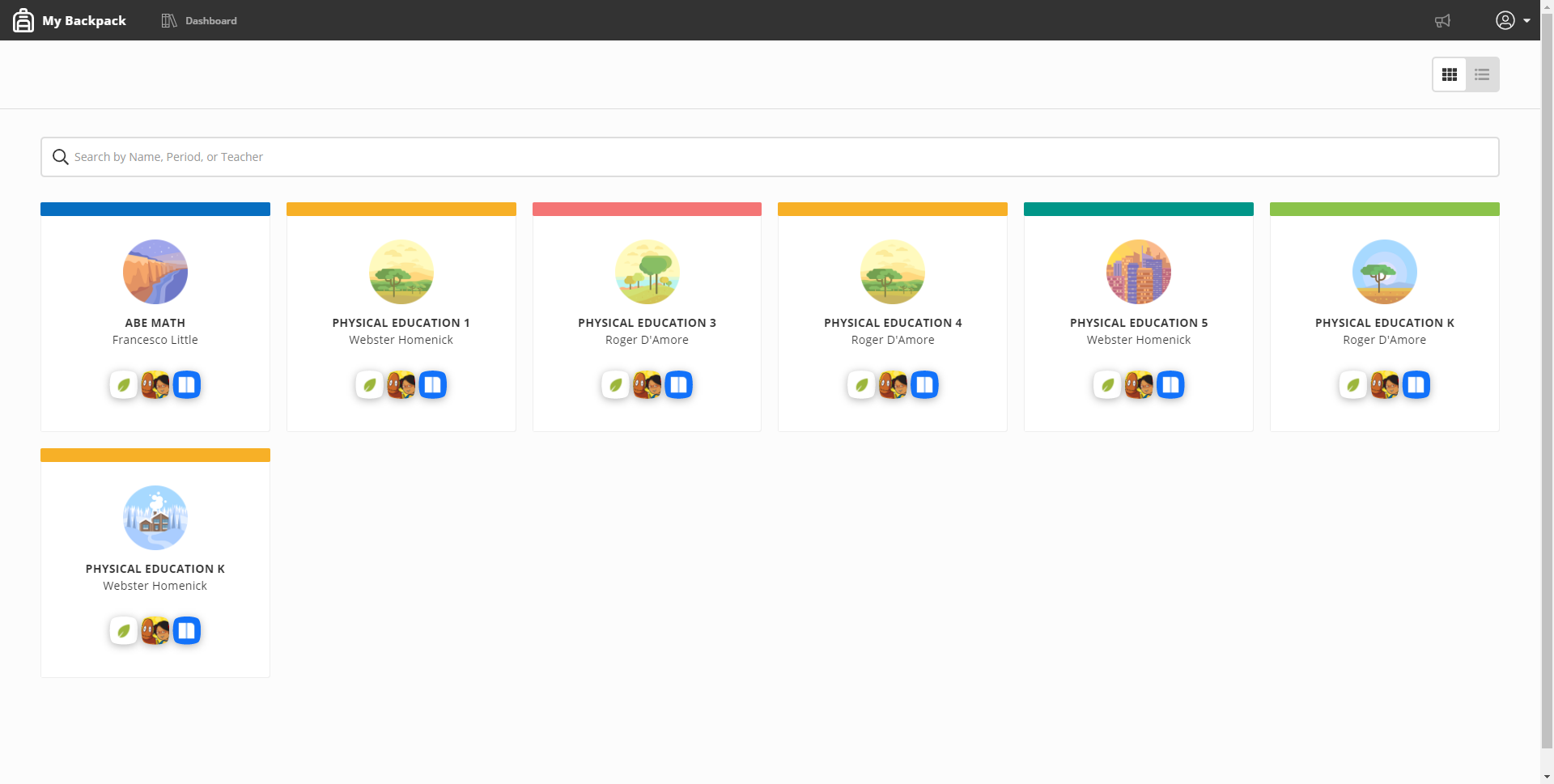 Student LaunchPad Dashboard example