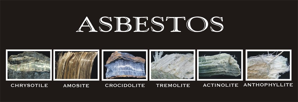 Images of the types of Asbestos including Chrysotile, Amosite, Crocidolite, Tremolite, Actinolite, and Anthrophyllite Images of the types of Asbestos including Chrysotile, Amosite, Crocidolite, Tremolite, Actinolite, and Anthrophyllite