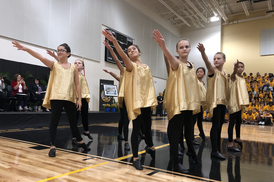 Students danced at the HWMS dedication Students danced at the HWMS dedication