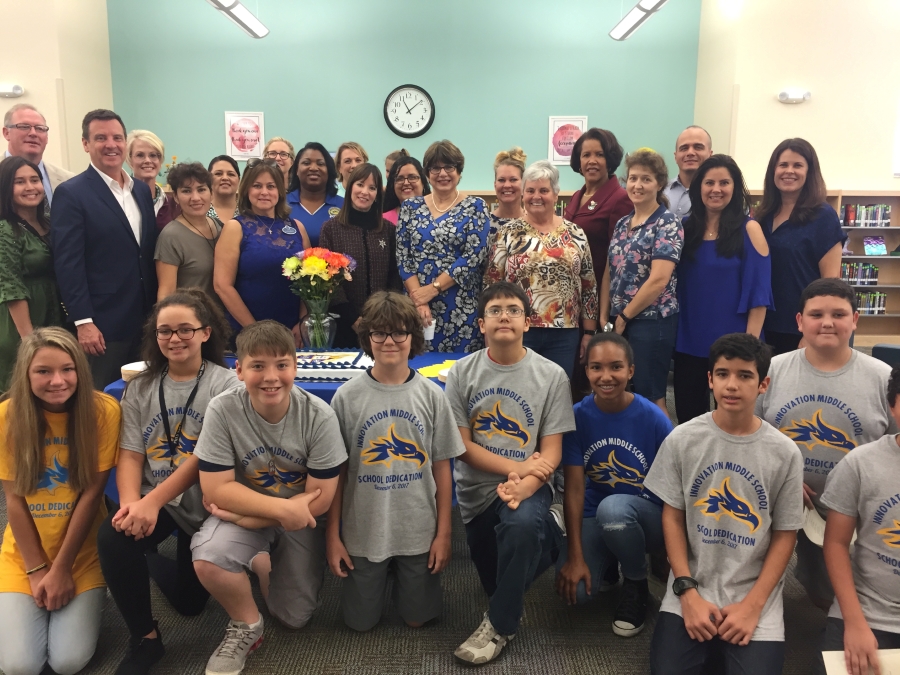 Innovation Middle School, which serves the booming Lake Nona area, was dedicated during a ceremony.