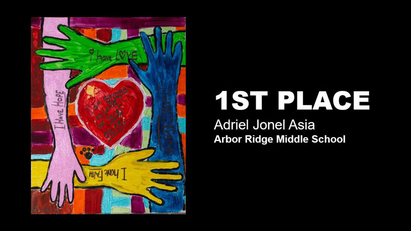 Heart with four arms connected around it Heart with four arms connected around it