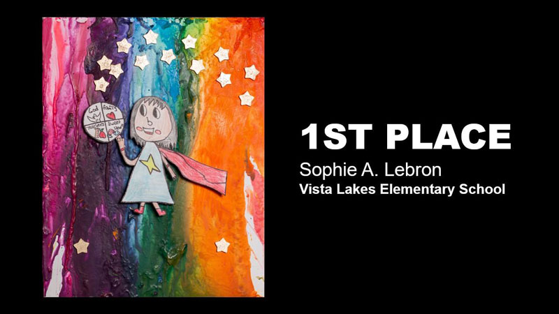 Drawing of little girl flying through the air Drawing of little girl flying through the air