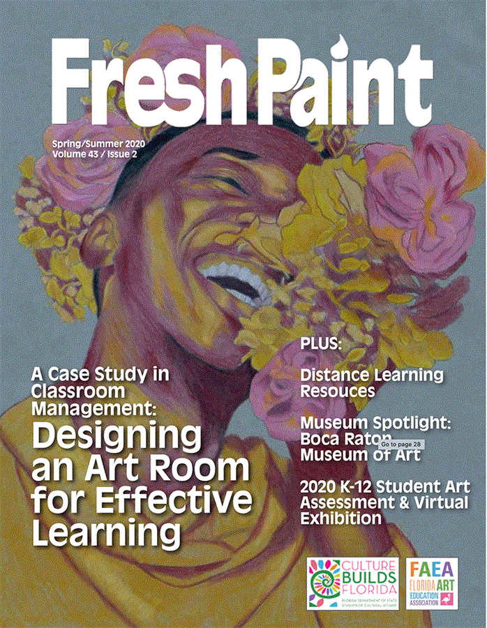 Painting of smiling with flowers Painting of smiling with flowers