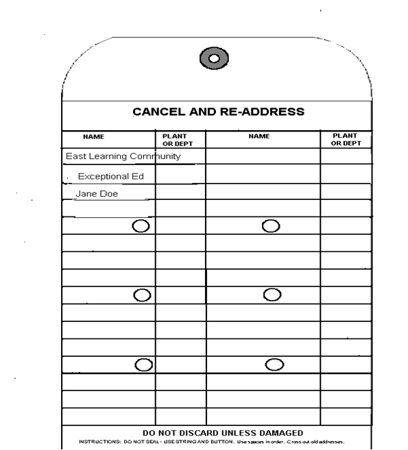 Cancel and Re-Address