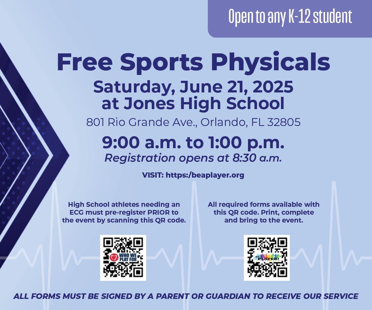 Click here to learn more about the sports physical event at Jones High