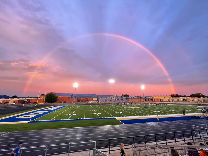 Rainbow Over Field
