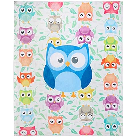 Owl Throw Blanket, Adorable Super-Soft Extra-Large Fluffy Owl Blanket for Toddlers Kids Baby Adults Teens Boys and Girls, Fleece Owl Blanket (50 in x 60 in) Warm and Cozy Throw for Bed Crib or Couch