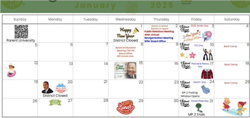 January Activity Calendar