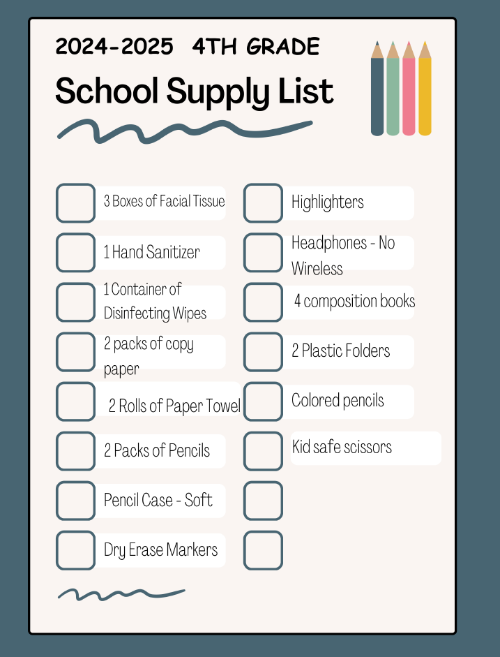 supply list